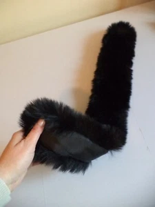 Sciarpa collo pelliccia sintetica stola sciarpe scialle scialle donna inverno caldo nero - Foto 1 di 4