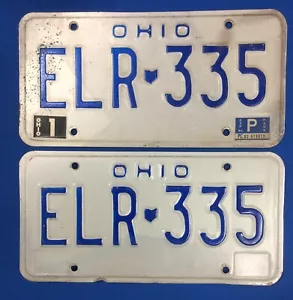 Pair Of Ohio License Plates, ELR 335 - Picture 1 of 2