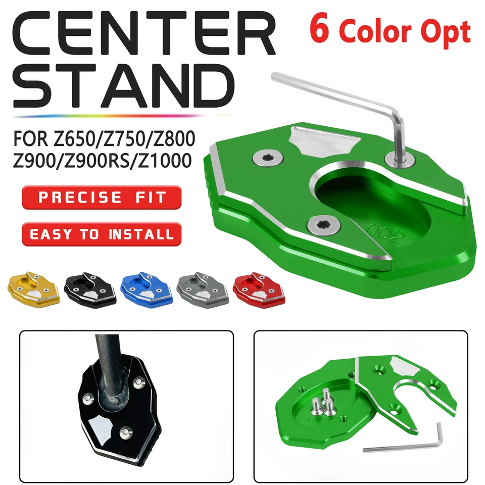 Kickstand Side Stand Extension Pad For Kawasaki Z650/Z750/Z800/Z900/Z900RS/Z1000 Foto 1 de 4