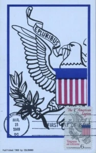 1369 6c AMERICAN LEGION - Colorano pre-silk Maxicard - Bild 1 von 1