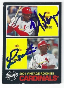 BILL ORTEGA LUIS SATURRIA ST LOUIS CARDINALS SIGNED 2002 UPPER DECK VINTAGE CARD - Picture 1 of 1