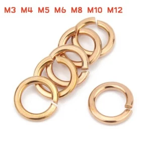 M3 M4 M5 M6 M8 M10 M12 Metric Split Brass Lock Washer Ring Rectangular Section - Picture 1 of 9