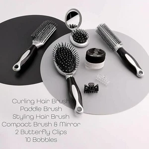 Profi 16-teiliges Haarpflegeset Geschenkset - Lockenbürste, Paddelbürste - Bild 1 von 4