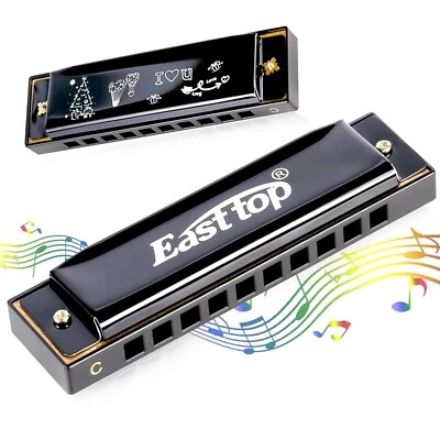 EASTTOP 10Hole Harmonica Diatonic Harmonica Key of C Blues Harp Mouth Organ Gift - Image 1 of 4