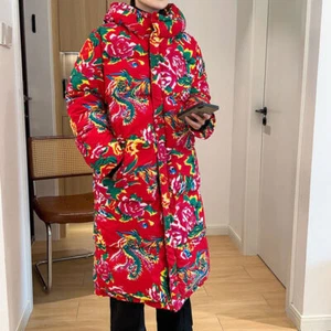 Chinesischer Landhausstil Blumen Baumwolle Jacke Winter dicker Mantel modisches Outfit - Bild 1 von 23