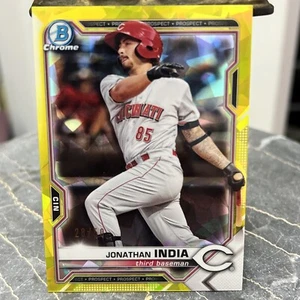2021 Bowman Prospects Sapphire Edition Jonathan India Yellow Refractor /50 Reds - Picture 1 of 6