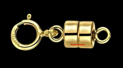 4.5mm TINY Yellow 14k Gold FILLED MAGNETIC CLASP 1/2" Extender 5mm spring ring - Image 1 of 4