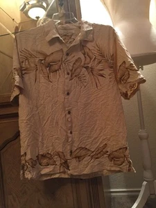 Tommy Bahama geknöpftes Herrenhemd Größe Large 100 % Seide Urlaubskleidung - Bild 1 von 12