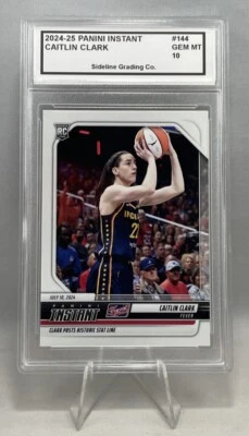 Caitlin Clark Graded Gem Mint 10 Rookie 2024-25 Panini Instant Historic Stats RC - Image 1 of 4