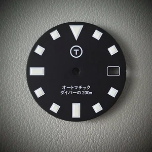 TLDC0601 Black C3 / Seiko Mod PLGS Date Dial NH35 4R35 SKX SRPD 28.5 28.5mm - Picture 1 of 1