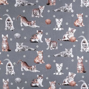 Baumwollstoff mit Katzenmotiv Kindermotiv Kissen Decke Vorhänge 50cm Schritte - Bild 1 von 2