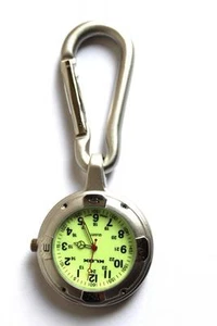 Silver Clip on Carabiner FOB Watch for Doctors Nurses Paramedics Chefs Sports - Picture 1 of 1