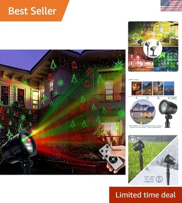 Weatherproof Christmas Laser Lights - 5 Holiday Designs with Remote Control - Image 1 of 4