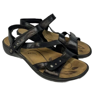 Romika Ibiza 70 Sandals Black Leather Size 38 (US 7-7.5) Adjustable Straps - Picture 1 of 9