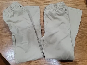 Lot 2 Children's Place Khaki Pants Boys 14 Husky Adjustable Waist School Uniform - Picture 1 of 6