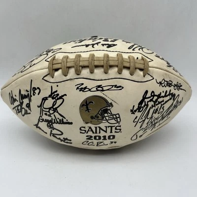 2010 New Orleans Saints Litho Signed Team Football Sean Payton RARE Baden - Image 1 of 4