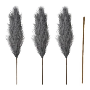 Dried Pampas Grass Large Beige Cream Fluffy Tall Dried Artificial Plant 43 Inch - Picture 1 of 14