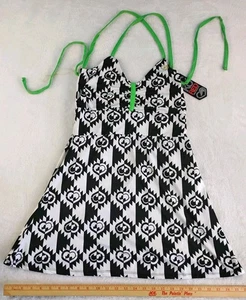 Ecko Red Gr. XL Neon Green Premium Wear Rave Dress Y2K Geometric Heart Print - Bild 1 von 7