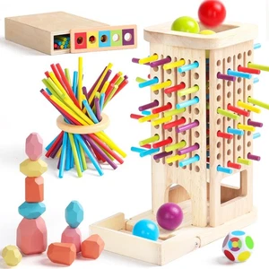 Montessori Toys for 3 Year Old Fine Motor Skills Toys for 5 Year Old Wooden B... - Picture 1 of 8