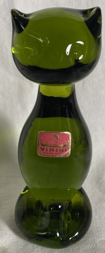 Cat 5.5" Olive Green Viking Glass Company