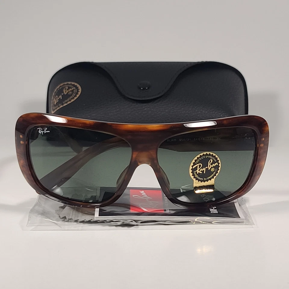 Gafas de sol Ray-Ban RB2196 954/31 Blair a rayas marco habanero lentes verdes 64 mm Foto 1 de 4