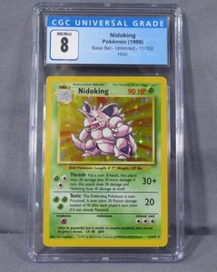 NIDOKING #11/102 Pokemon 1999 Base Set Unlimted Holo CGC Graded 8 NM/Mint - Picture 1 of 3