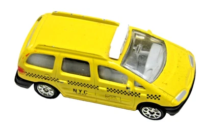 Golden Wheel 1996 Ford Galaxy Yellow Checker Taxi Cab New York City 1:64 Diecast - Image 1 of 4