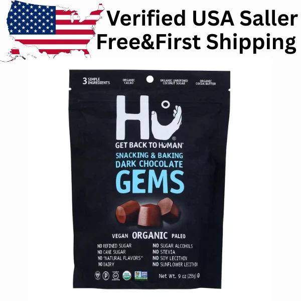 Chocolate escuro orgânico Hu Kitchen Hu Gems 9 oz chocolate para assar e lanchar - Imagem 1 de 2