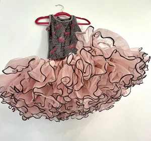 OHH! LA LA Couture Girls Pink and Gray Tutu Sequined Sleeveless Dress size 5 - Picture 1 of 19