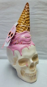 Summerween Calavera Rosa Derretir Cono de Helado Decoración Aquí Miente Verano Viral Halloween - Imagen 1 de 11