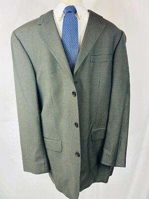 Abrigo deportivo para hombre Nautica Blazer de 3 botones 42L lana pata de gallo azul marino oliva Foto 1 de 4