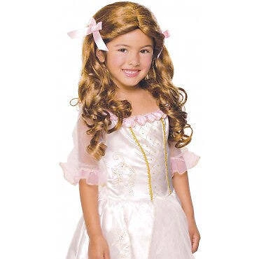 Peluca de princesa graciosa marrón para niños Foto 1 de 1