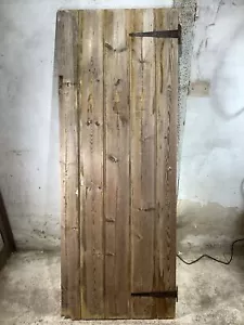 30"X 79" Victorian Internal Stripped & Painted Pine 5 Plank Ledge Door Old - Picture 1 of 12