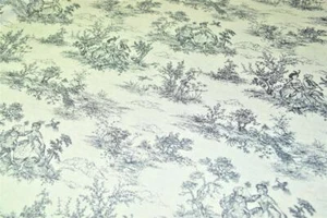 Toile De Jouy Vintage French Tablecloth Black  ,  Various Size - Picture 1 of 8