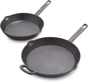 GreenPan Bobby Flay Gusseisen vorgewürzt 8” & 10” Bratpfanne Pfanne Set, schwarz - Bild 1 von 6