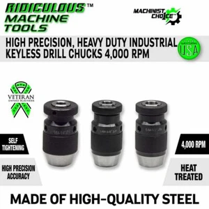 High precision 1/64"-3/8" 33-Jacobs Taper KEYLESS Standard 4000RPM Industrial gr - Picture 1 of 6