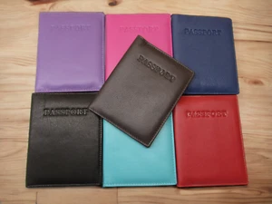 High Quality Genuine Leather Passport Holder RFID Blocking Holiday Travel Wallet - Picture 1 of 103