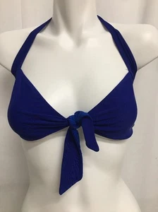 RACHEL PALLY WOMEN'S HALTER MALIBU BIKINI SWIM TOP TIE FRONT BLUE SMALL NEW $92 - Picture 1 of 2