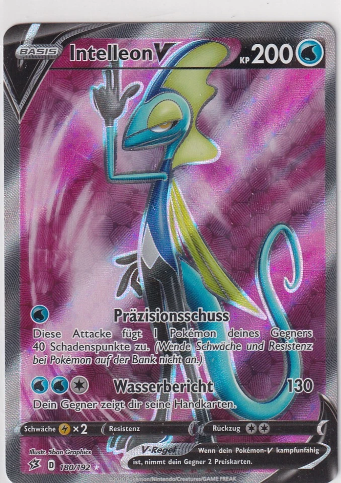 Pokemon Card SWSH02 Clash Of Rebels No. 180/192 Inteleon V Full Art German - Image 1 of 1