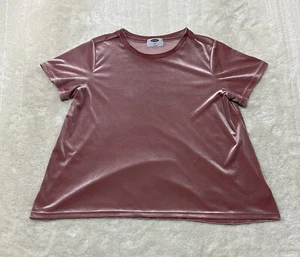 Old Navy Girls Size XXL (16) Plus Short Sleeve Round Neck Pink Velour Blouse - Picture 1 of 10