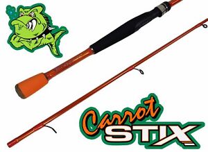 COLLAPSIBLE Carrot Stix SPINNING  Wild Orange Fishing Rod 6- 7' Ultra Light - MH