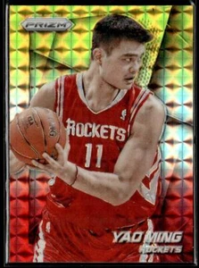 2014-15 Panini Prizm Yao Ming Prizms Yellow and Red Mosaic HS - Picture 1 of 2