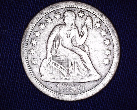 1850 O Silver Seated Liberty  Dime Low Mintage 510,000 #SD92 Cover