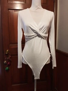 Mangopop Collection Talla L Manga Larga Blanco Body Suit Broches 30" Mango - Imagen 1 de 6
