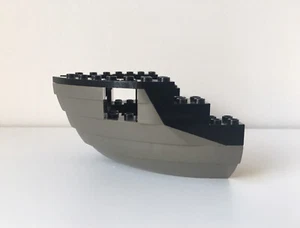 LEGO Vintage Gray Boat Hull Small Bow 12 x 12 x 5 1/3, Top Color Black #6493 - Picture 1 of 3