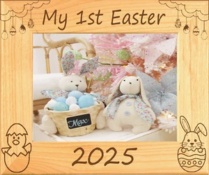 My First Easter 2025 Laser Engraved Wood Picture Frame Landscape (8 x 10) - Picture 1 of 2