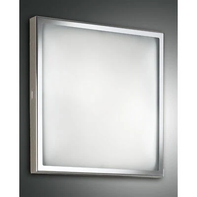 Fabas Luce Plafoniera grande in metallo con diffusore in vetro a risparmio energ - Immagine 1 di 4