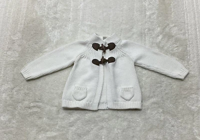 Cárdigan suéter tejido crema OshKosh B’gosh bebé niño 24M cierre doble palanca Foto 1 de 4