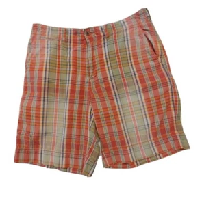 Polo Ralph Lauren Shorts Adult 32 Red Plaid Chino Preppy Vintage USA Mens - Picture 1 of 15