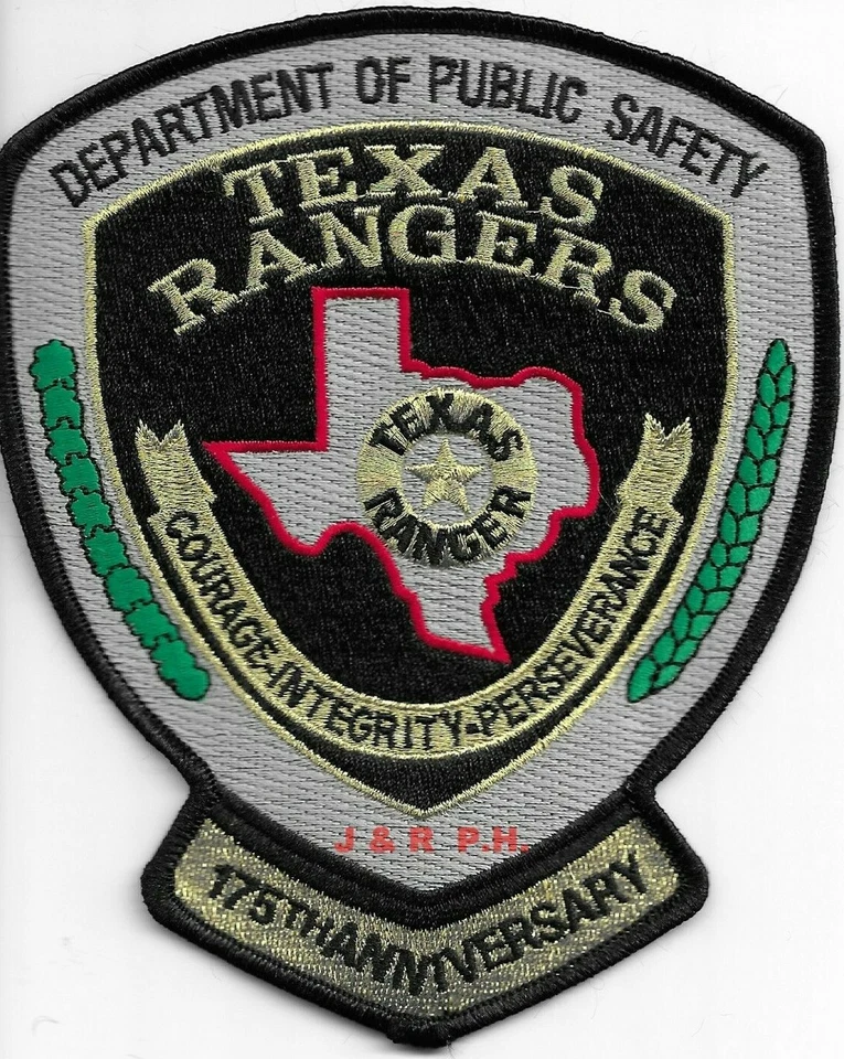 Texas Rangers / D.P.S.  "175 Aniversario." (4,75" x 6") parche de hombro policía (fuego) Foto 1 de 1
